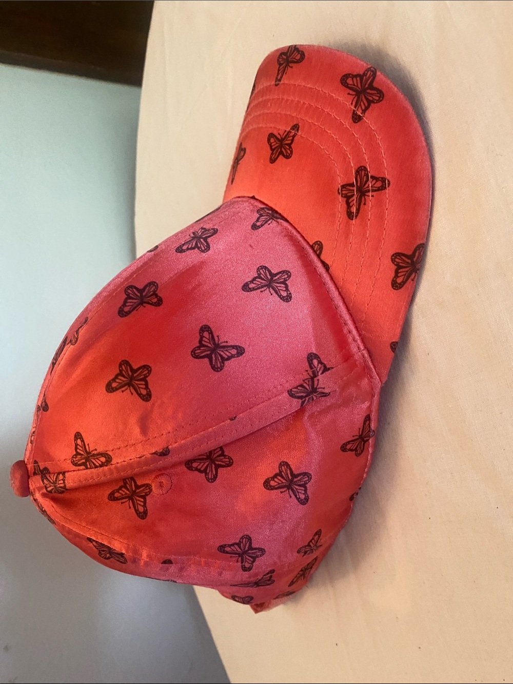 Butterfly Print Pink Baseball Cap for Women